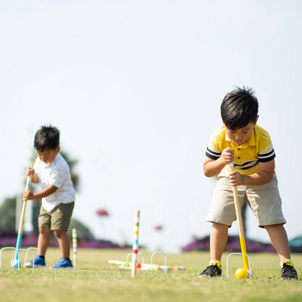 Bigjigs Toys Garden Croquet Set - Complete With 4 Wooden Mallets, 4 Balls & A Storage Bag