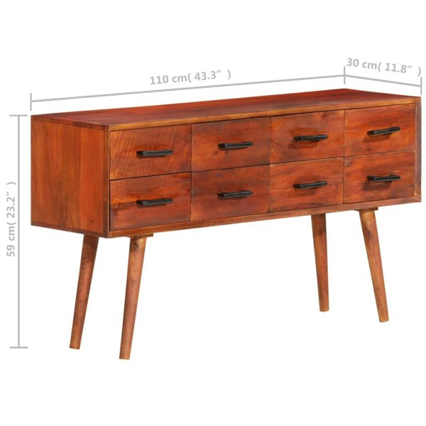 Berkfield Sideboard 110x30x59 cm Solid Wood Mango