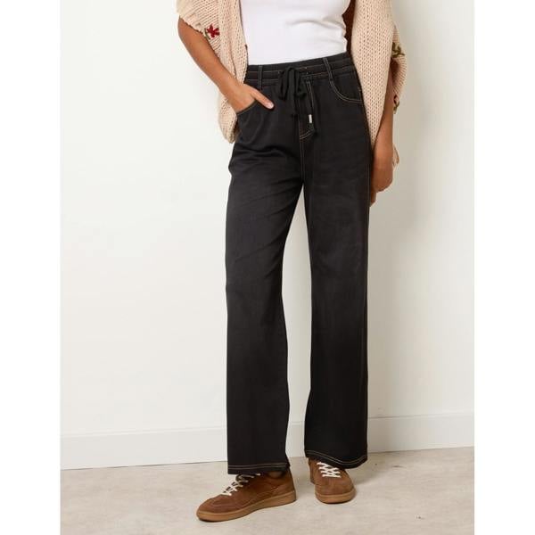 Blue Vanilla Elasticated Waist Jeans With Tie