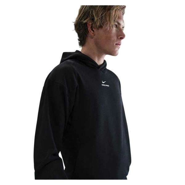Nike Mens Pro Regular Training Pullover Hoodie - Black/White - 