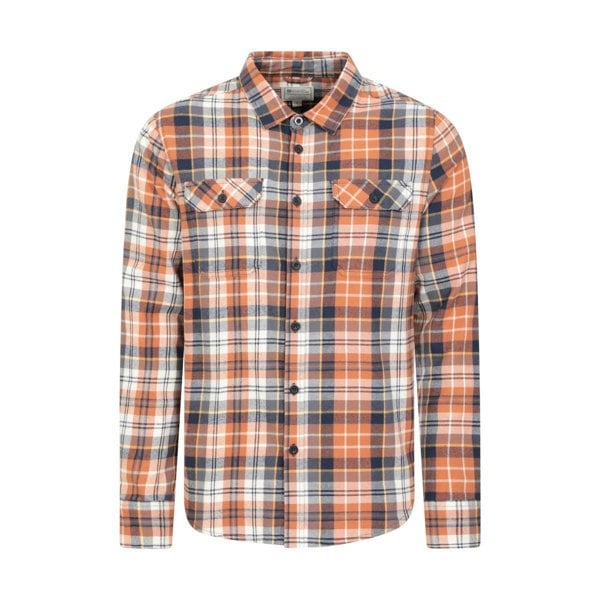 Mountain Warehouse Mens Trace Flannel Long-Sleeved Shirt - Orange