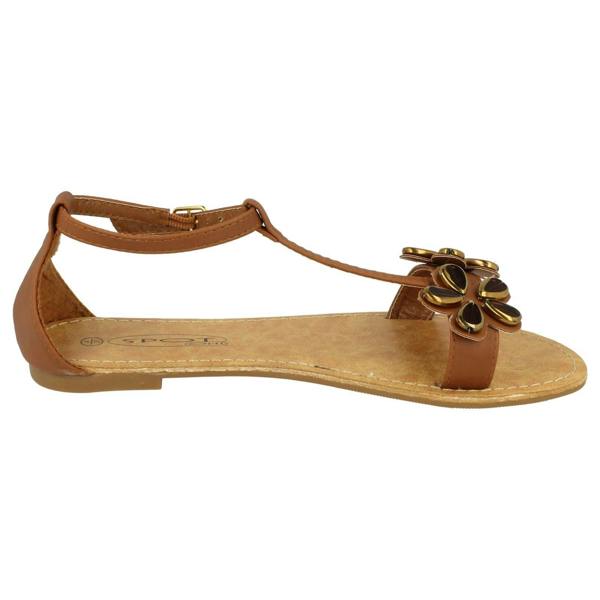 Spot On Ladies Spot On T-Bar Ankle Strap Summer Sandals