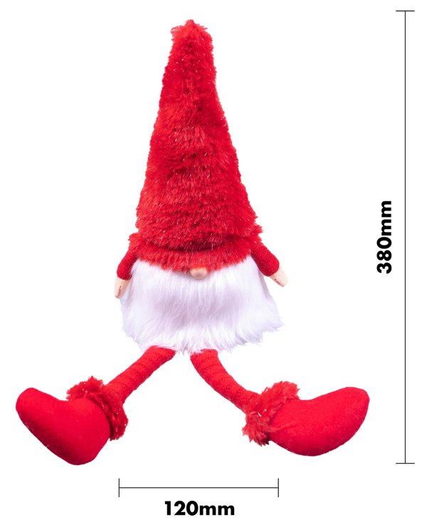 St Helens Long Legged Sitting Gonk, Red (Klaus)
