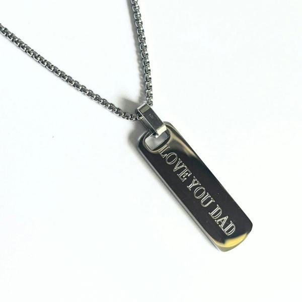 Aye Do Gifts Personalised Men's Long Bar Medium Chain Necklace