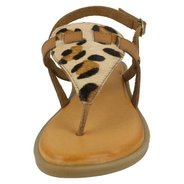 Leather Collection Ladies Leather Collection Animal Print Sandals F00228