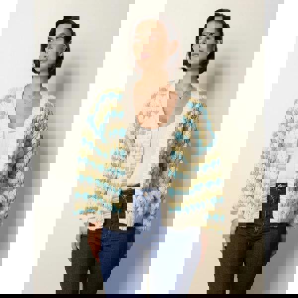 Blue Vanilla Multicoloured Striped Cardigan