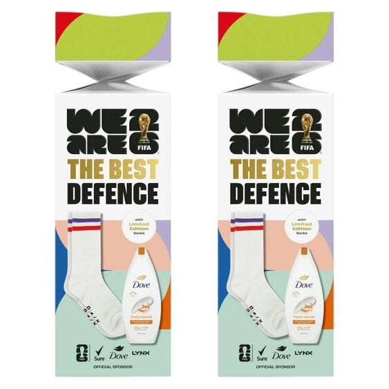 Dove Fruity Nourish Gift Set, Hydrating Body Wash & Socks Football Edition, 2pk