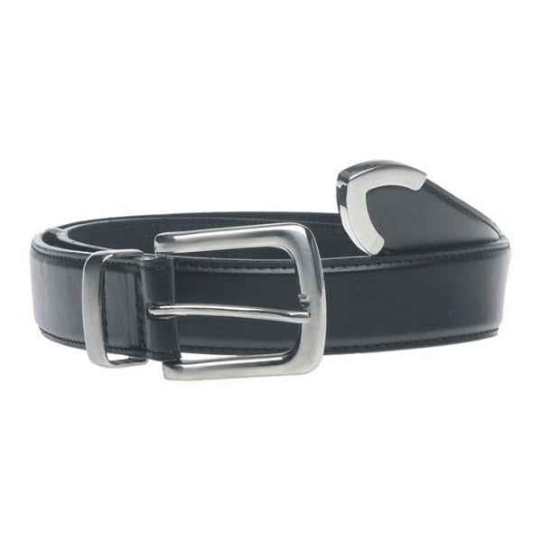 Duke Mens D555 Joseph Bonded Leather Metal Tip Waist Belt - Black