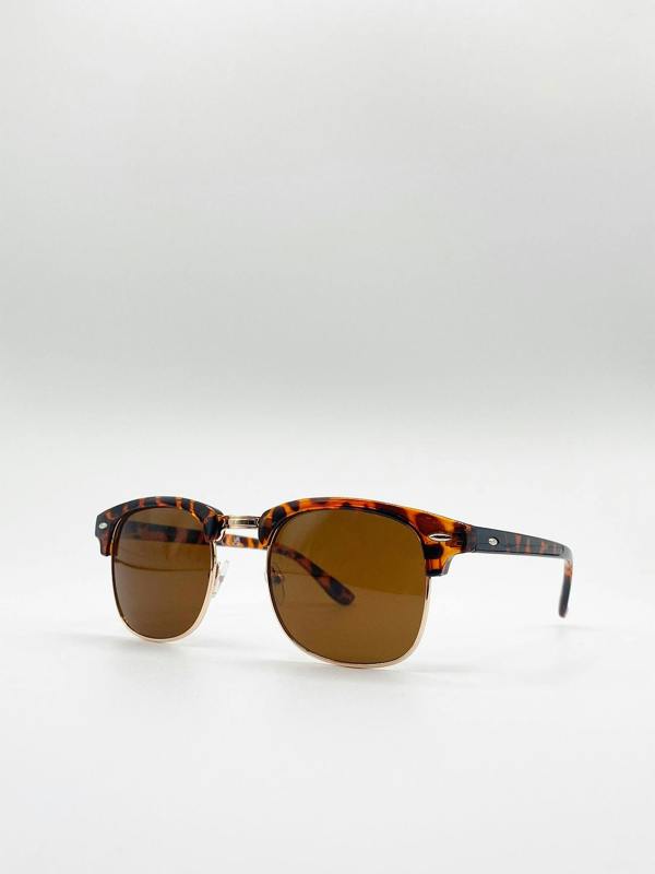 Half Frame Wayfarer Style Sunglasses - svnx