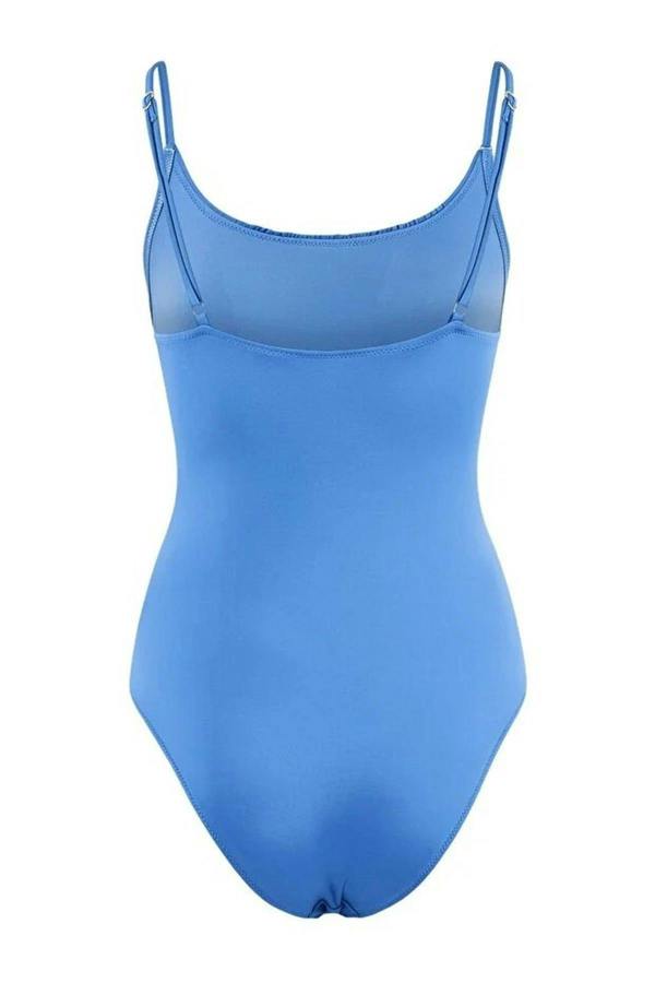 WOVCOR Square Neck Draped Hipster Swimsuit