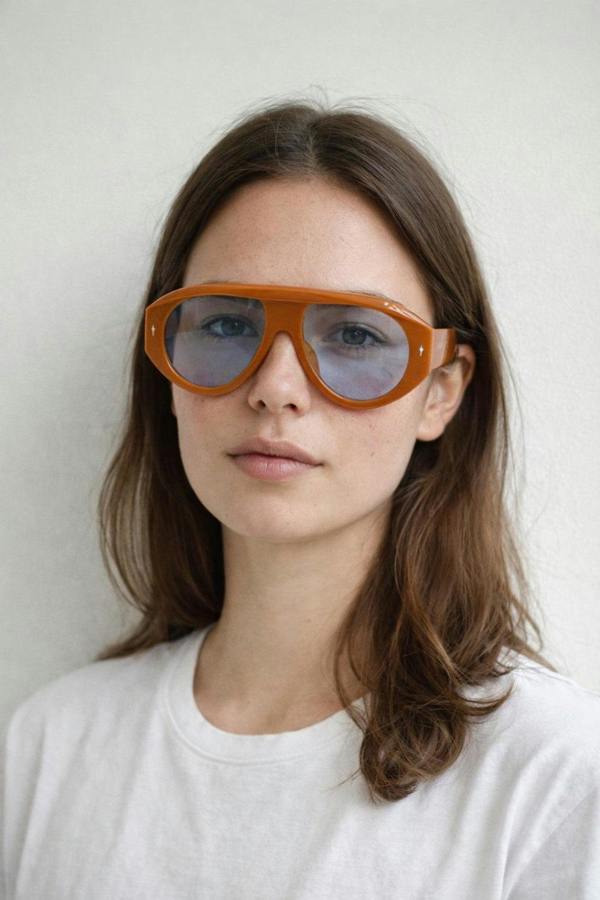SVNX Oversized Bold Aviator Sunglasses in Orange