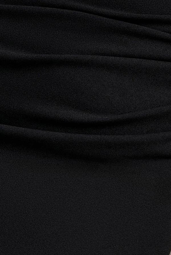 Off Shoulder Bardot Maxi Dress With  Split Cape Sleeves - Black DR5254