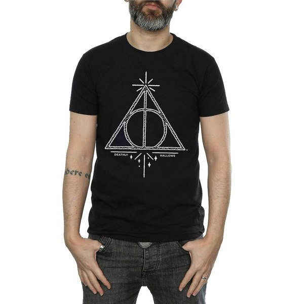 Harry Potter Mens Deathly Hallows Cotton T-Shirt - Black