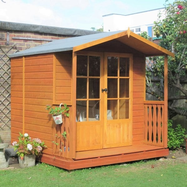 Shire Alnwick 7x7 12mm interlock Clad wooden Summerhouse - Best Shed
