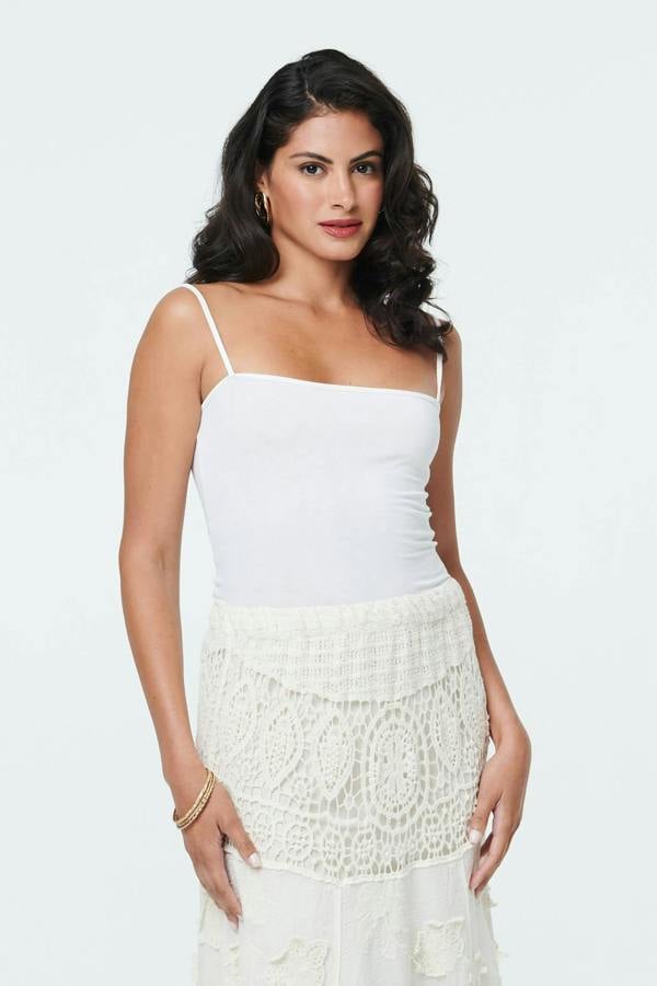 Beige | Crochet Texture High Waist Maxi Skirt
