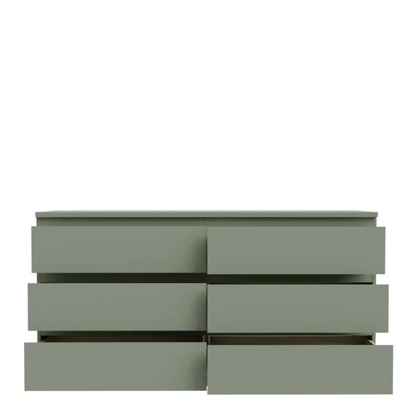 Edmore 6 Drawer Wide Chest in Sage Green