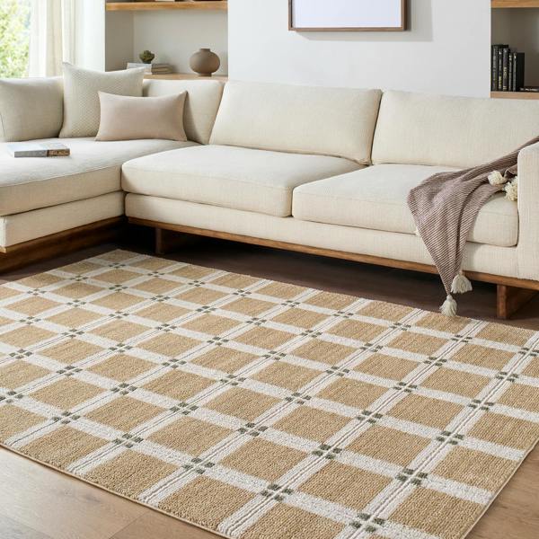 Livabliss La Luna-Modern Brown Off-White, Grey Green Graphic Rug