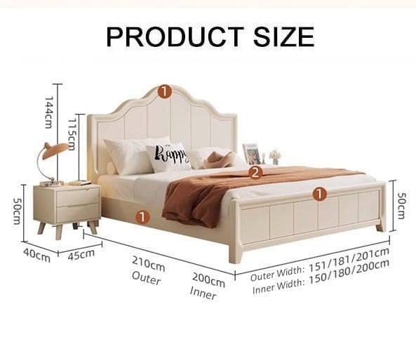 Agnes King Size / Super King Size Bed With Storage, Cream-Weilai Concept-Weilai Concept