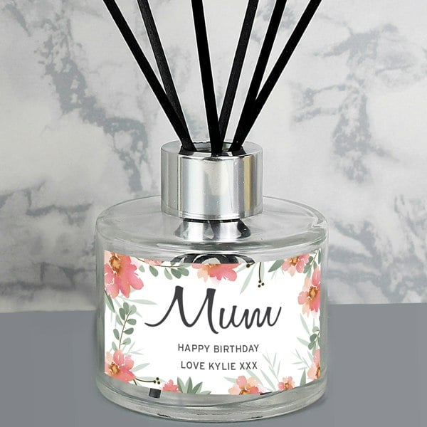 Personalised Memento Company Personalised Floral Sentimental Reed Diffuser