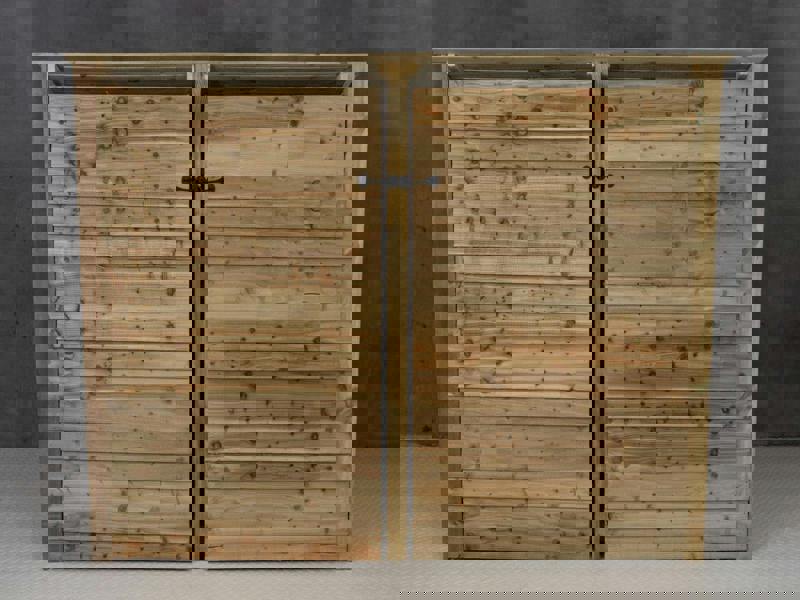 Arbor Garden Solutions Wooden Log Store (Roof Sloping Back) with Doors W-227cm, H-126cm or 180cm, D-88cm