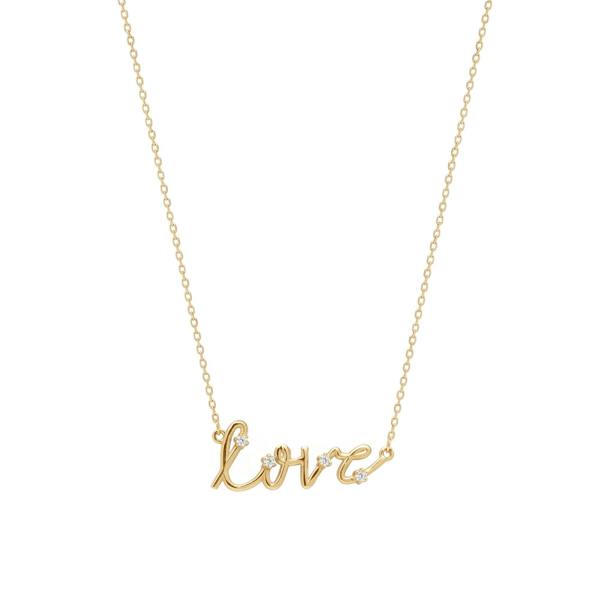 Spero London Sterling Silver Jewelled Love Necklace