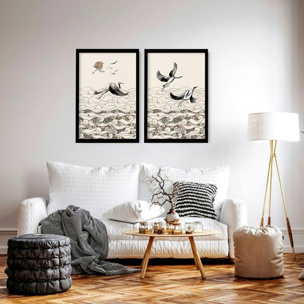 Japanese art print | Set of 2 wall art prints for living room