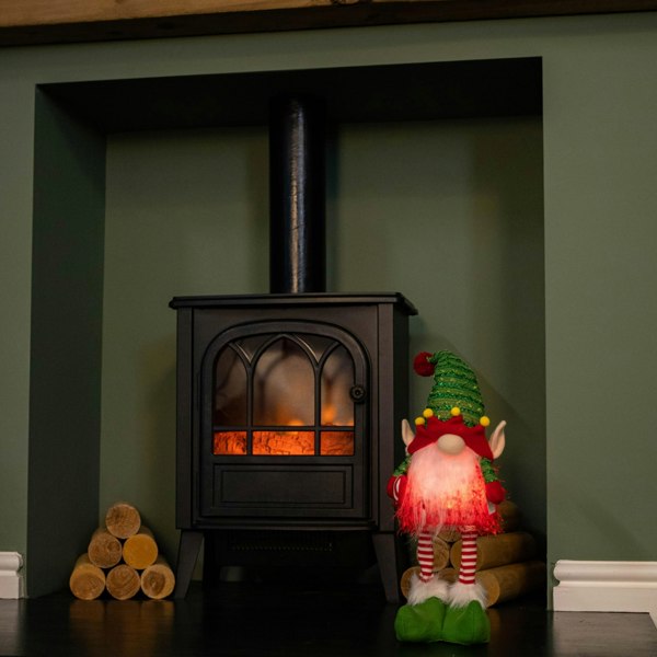 Samuel Alexander 46cm Battery Operated Light up Standing Christmas Elf Gonk with Warm White LEDs