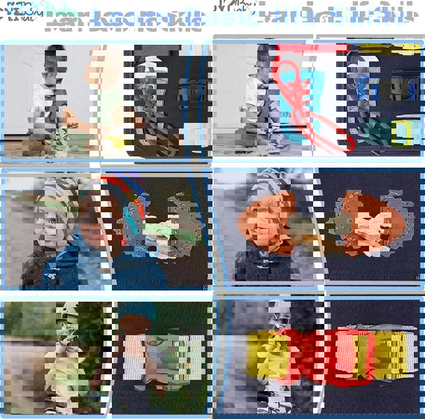 Dyzi Montessori Busy Board Sensory Learning Activity Toy Travel Portable Fabric