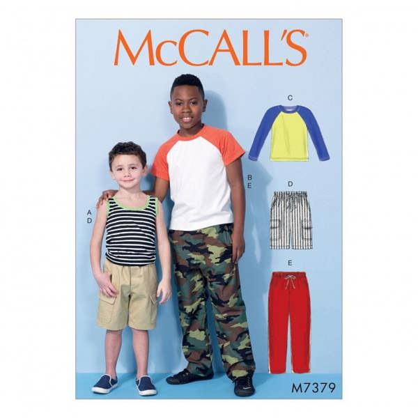 McCalls 7379 Paper Sewing Pattern – Kids' Trousers, Shorts & Top, Easy