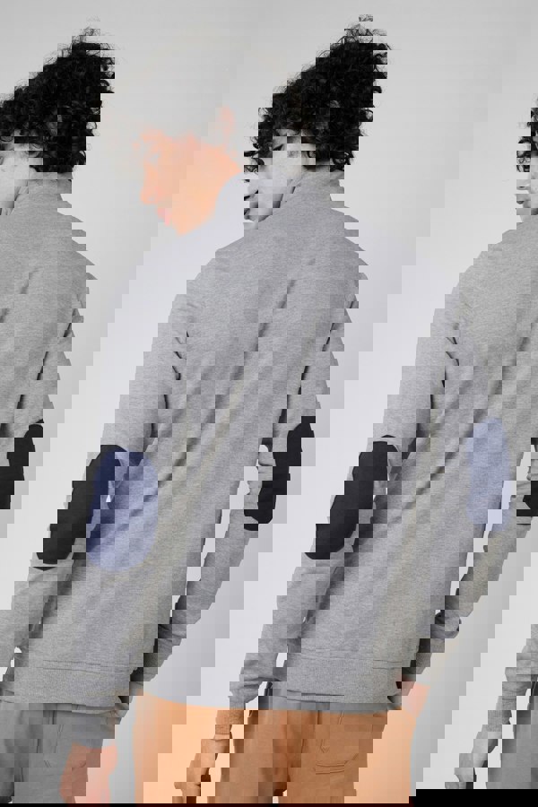 ENORSIA Elbow Patch Half Zip Sweatshirt