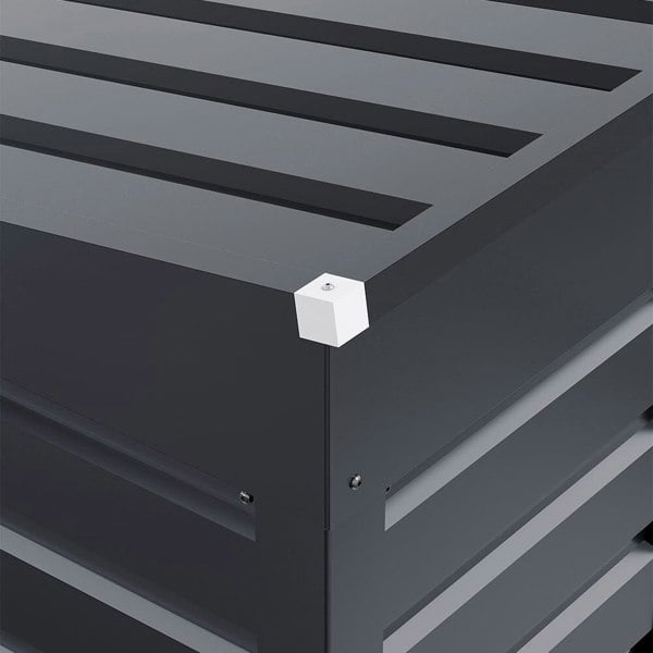 Outdoor Galvanized Steel Storage Shed with Dual Doors Living and Home