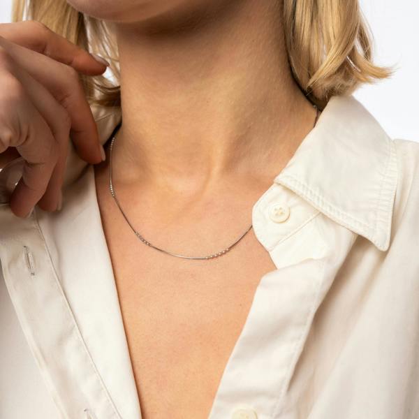 Spero London Beaded Satellite Sterling Silver Chain Necklace Layering Set