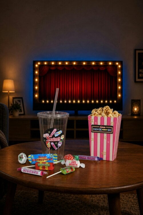 Kimm and Miller Swizzels 'Movie Night In' Popcorn and Sweets Gift Set