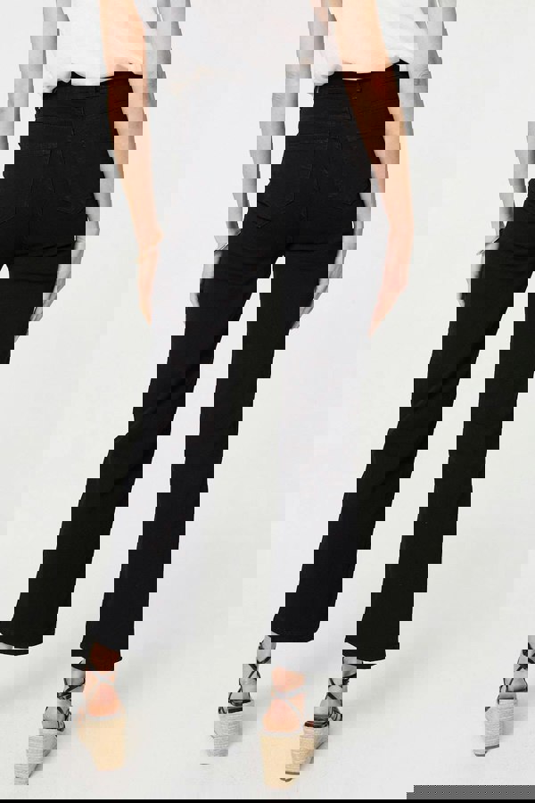 Black | High Waist Bootcut Straight Jeans
