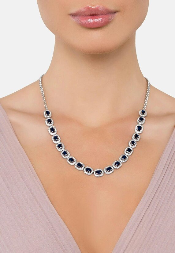 Latelita Whistledown Sapphire Gemstone Necklace Silver