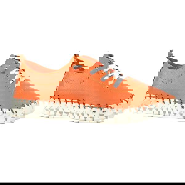 Lunar Womens/Ladies St Austell Leather Plimsolls - Orange