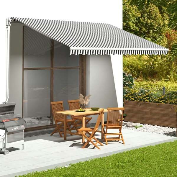 Berkfield Replacement Fabric for Awning Anthracite and White 4.5x3 m