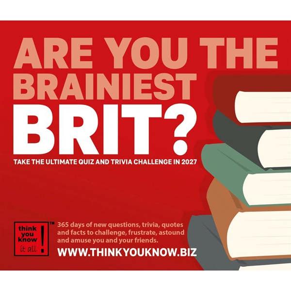 Are You The Brainiest Brit? Desk Calendar 2027, Desk Calendars, Day To View, Entertainment, Gift