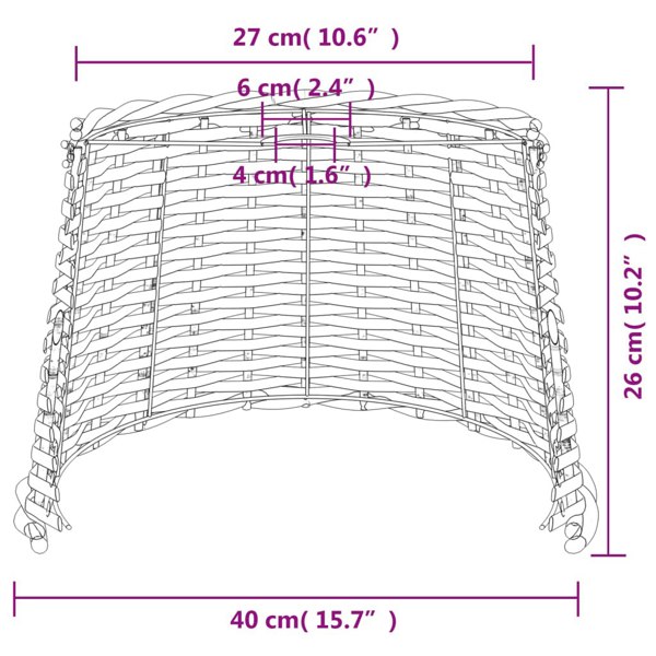 Berkfield Ceiling Lamp Shade White �_�”�_40x26 cm Wicker