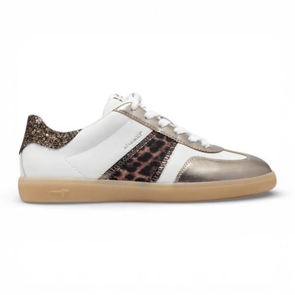 Tamaris Women's White Silver Leather Sneakers