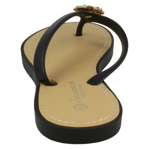 Savannah Ladies Savannah Toe Post Diamante Flower Detail Sandals