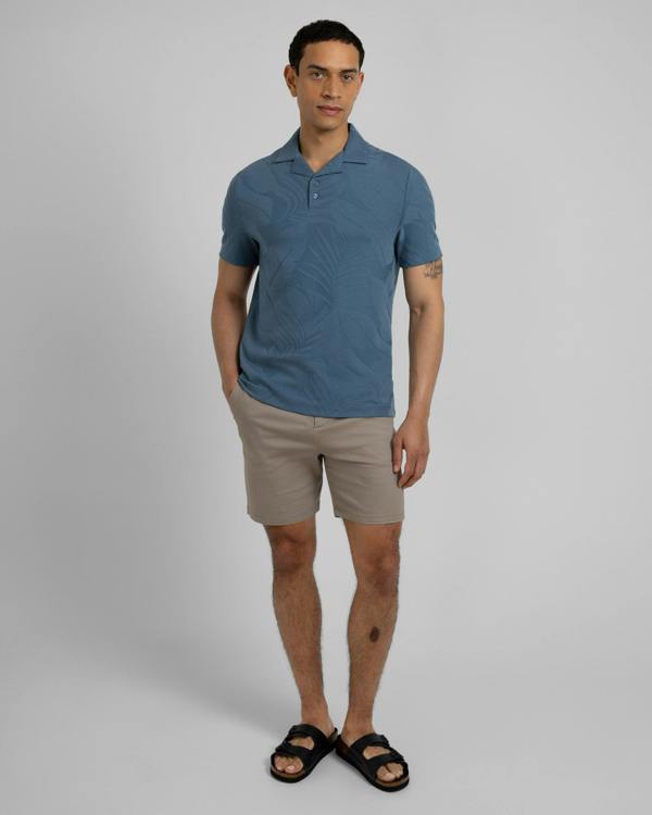 Steel & Jelly Healey - Large Floral Transfer Jacquard Polo Shirt