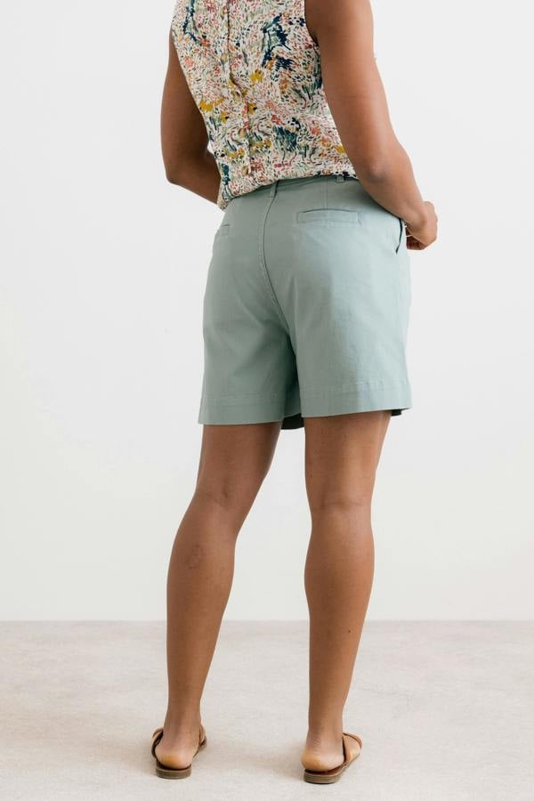 Lily & Me Merrick Stretch Twill Tailored Shorts Silver Sage
