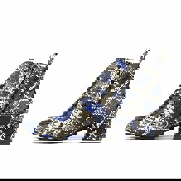 Embassy London Iris - Blue Snake - Women's leather ankle boot with soft insoles