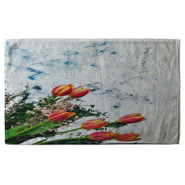 Benjamin Tate Design Flowers On Marble (Bath Towel)