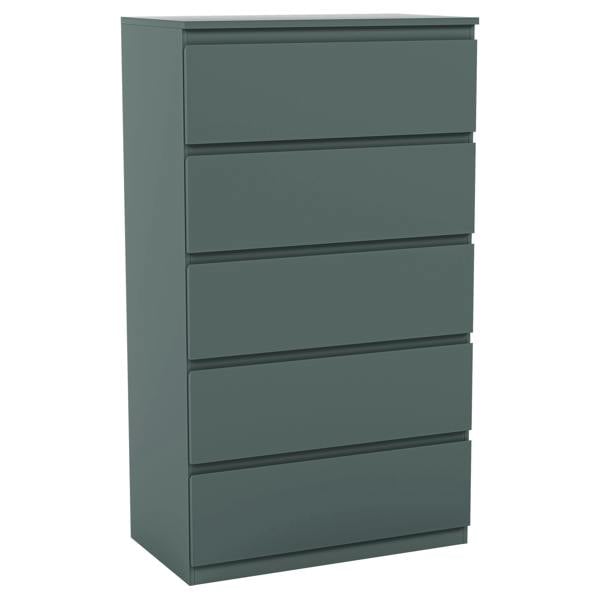 Vida Designs Denver 5 Drawer Chest, Black
