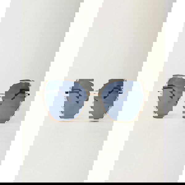 Blue Vanilla Gold Side Frame Oversized Sunglasses