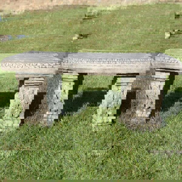 Superb Classic Stone Cast Garden Bench