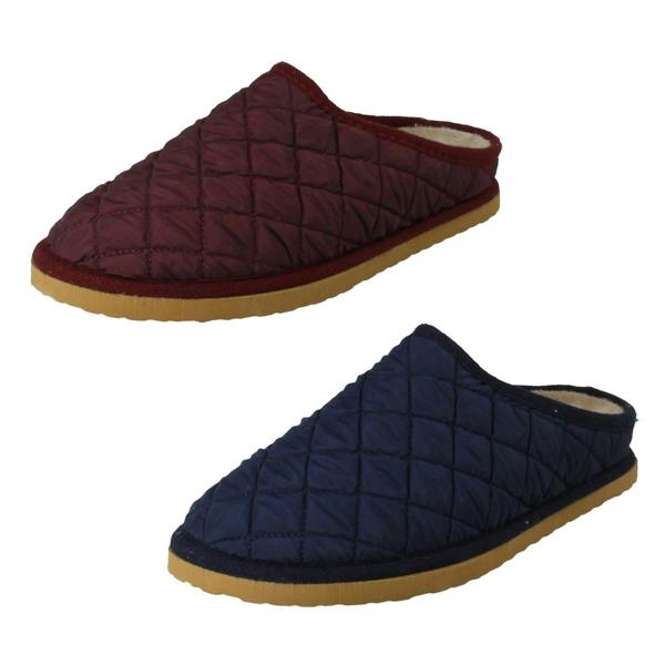 Padders Ladies Padders Quilted Design Slip On Extra Wide Mule Slippers Thetis