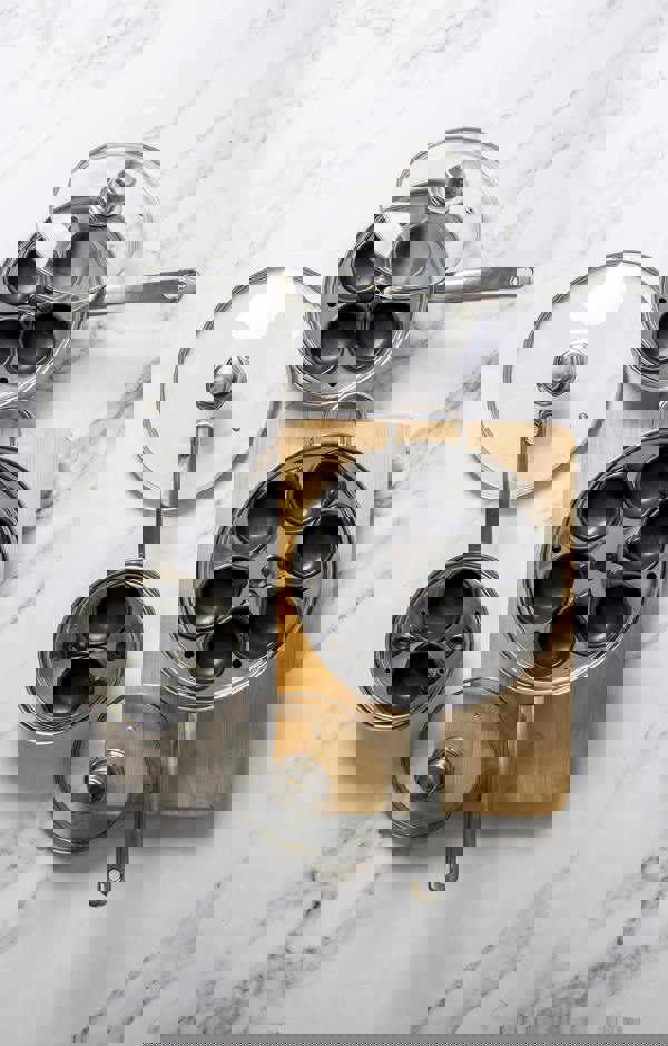 KitchenCraft Stainless Steel 28cm Six Hole Egg Poacher